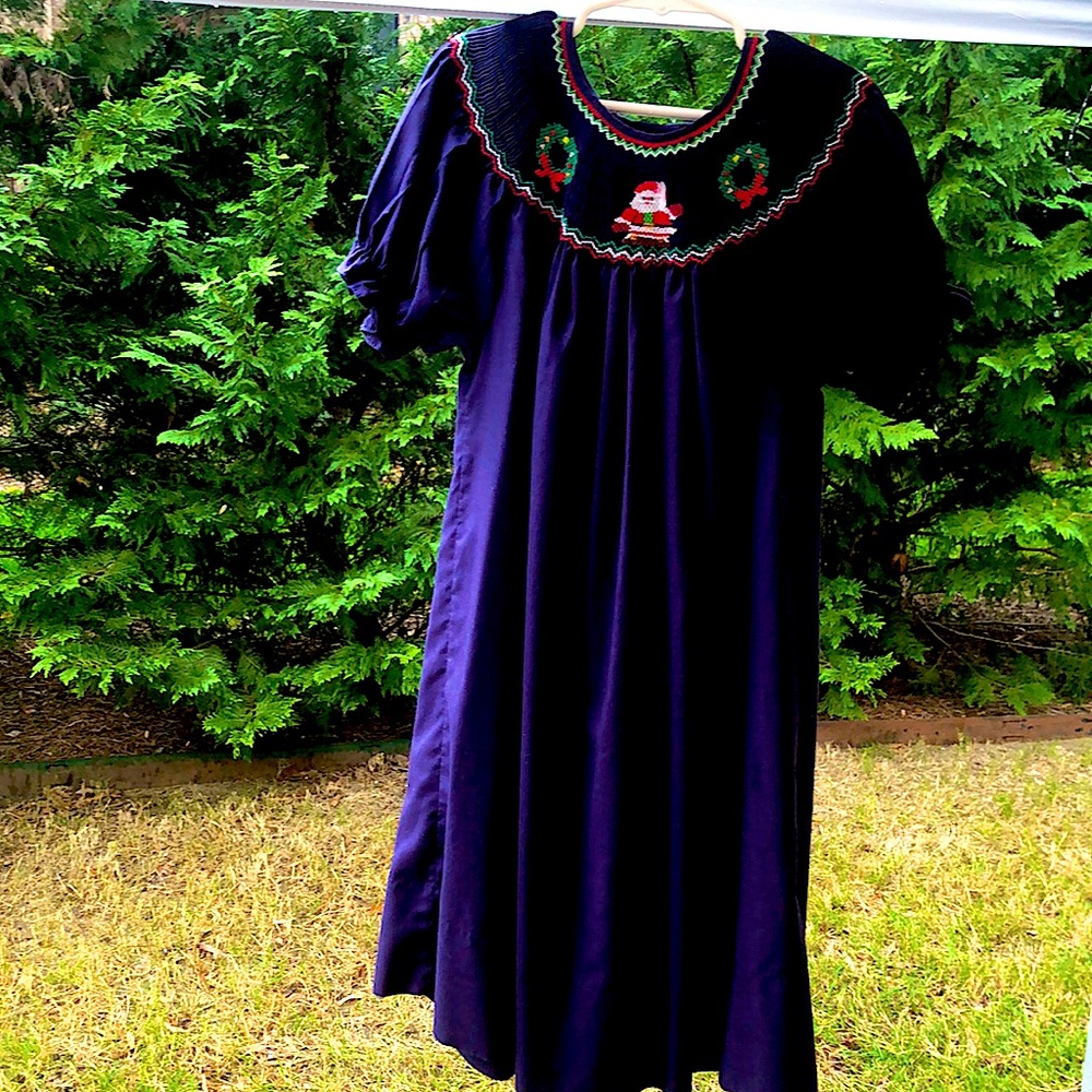 Smocked Christmas 6Y Dress